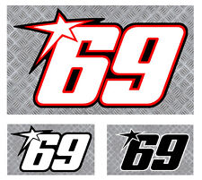 NUMERO 69 COURSE RACING NUMBER MOTO GP HAYDEN AUTOCOLLANT STICKER NU004