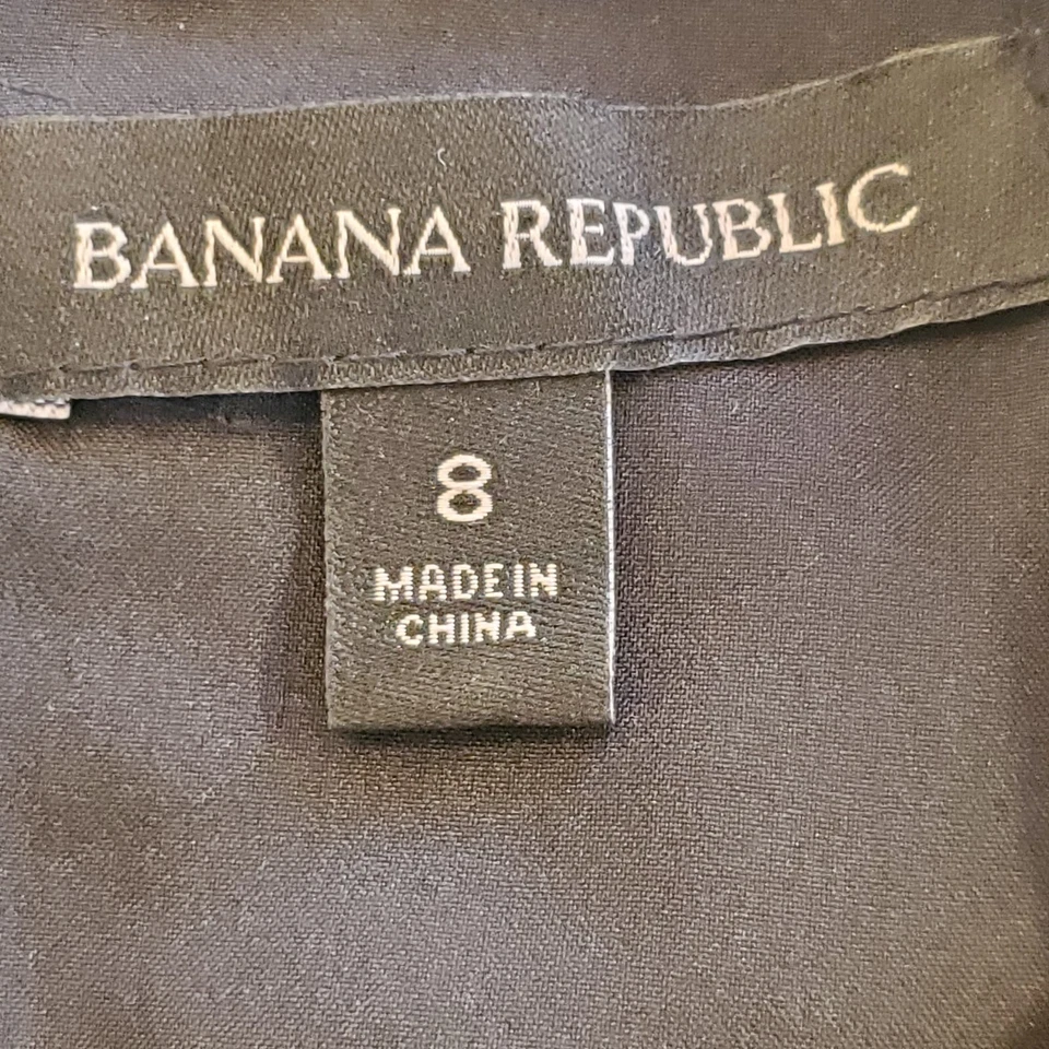 Vestido floral de encaje negro Banana Republic para mujer 8 sin mangas mezcla de nailon en muy buen estado Foto 3 de 4