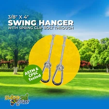 SWING SET STUFF INC 3/8" X 4" SWING HANGER WITH SPRING CLIP (PAIR) play toy 0269