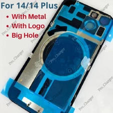 Rear Cover Back Glass Replacement Big Hole With Metal Lot For iPhone 14 14 Plus