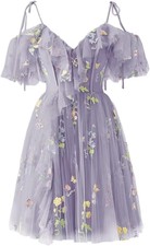 Flower Embroidery Tulle Short Homecoming Dresses for Teens Mini Prom Party Gowns