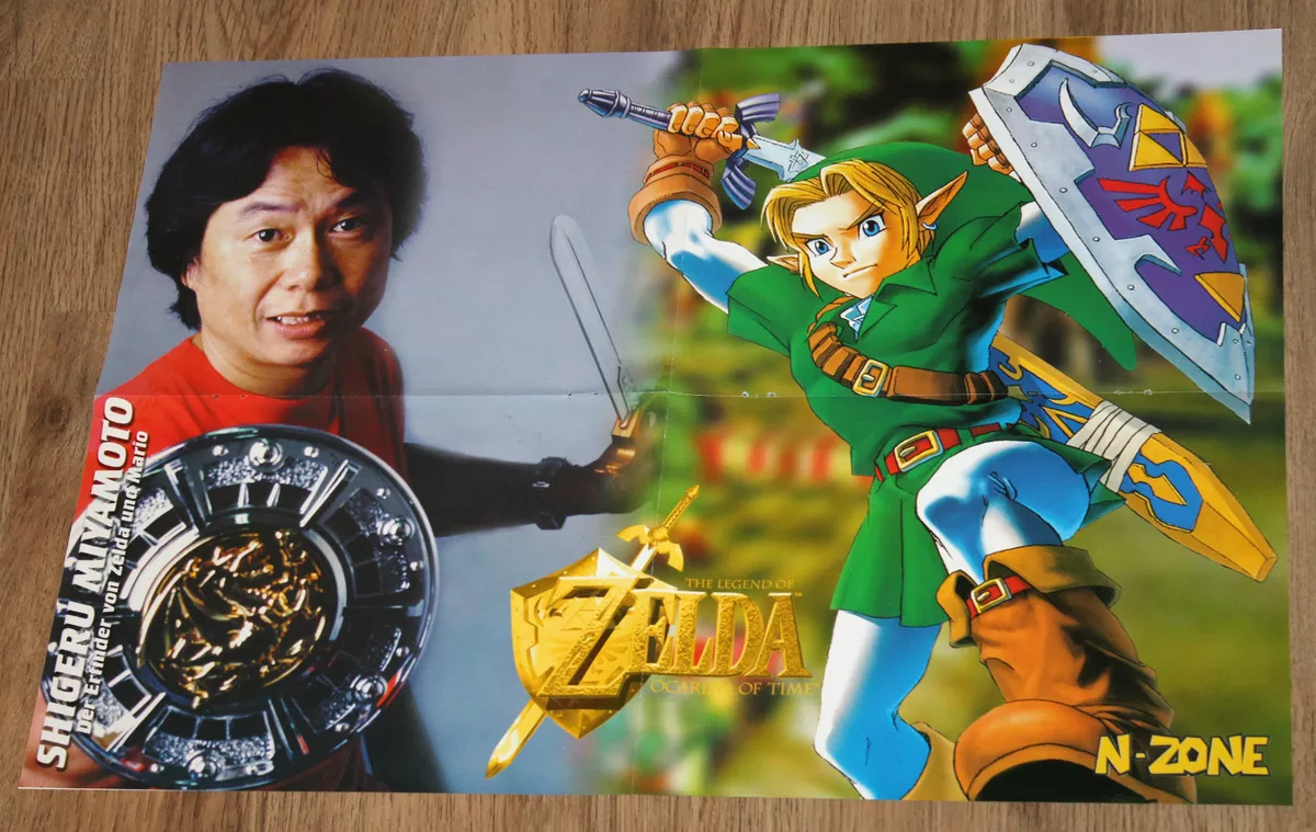 The Legend of Zelda: Ocarina of Time Shigeru Miyamoto very rare Poster  56x40cm