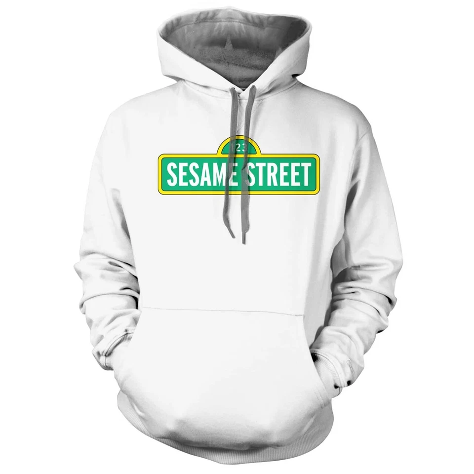 Sesame Street "Logo" Pullover Sudadera con Capucha Pequeña-3XL Niños Show Retro Foto 2 de 4