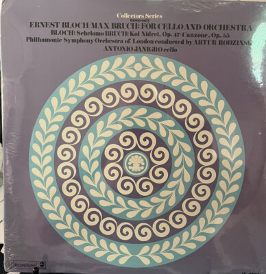 Ernest Bloch Max Bruch Schelomo Kol Nidrei Vinyl LP NEW Antonio Janigro Cello