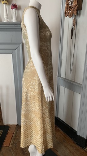 1960s 1970s Leslie Fay metallic gold dress jacket set rhinestone buttons disco - Picture 9 of 24