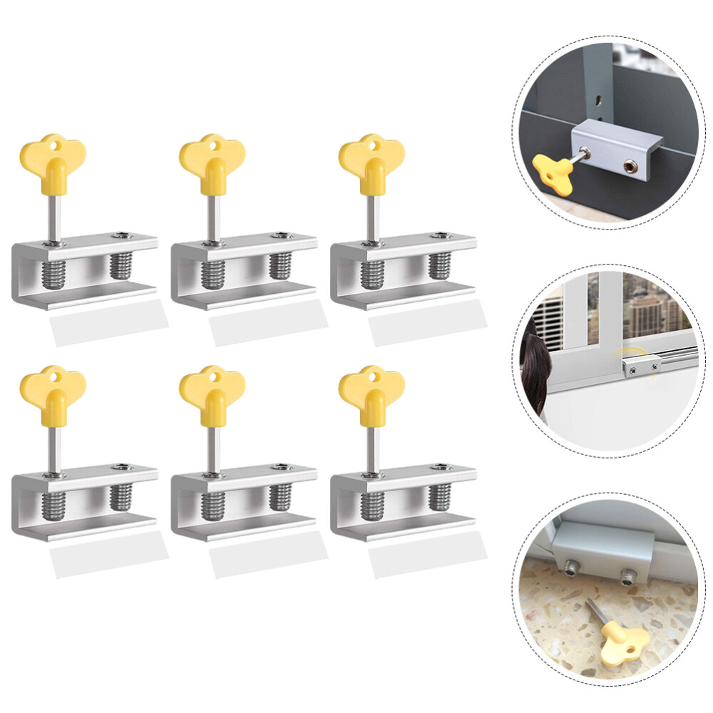 6 Pcs Sliding Window Lock Security Car Doors Locks Child Baby