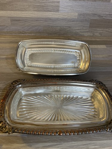 Vintage Silver Plate on Copper Butter Dish W/ Insert Unknown Mark - Picture 3 of 8