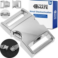 Steckschnalle Silber Metall 25 Mm Klickverschluss Gurtschnalle Rucksack Gurtband