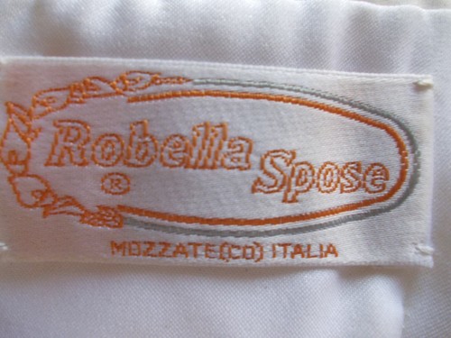 ABITO DA SPOSA VINTAGE COLOR AVORIO STRASCICO IN PIZZO MARCA ROBELLA SPOSE N° 14 - Picture 20 of 20