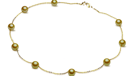 Fantástico Collar Perla Perfecta Oro Genuino Mar del Sur 18"6-7mm Oro 14k P - Imagen 2 de 5