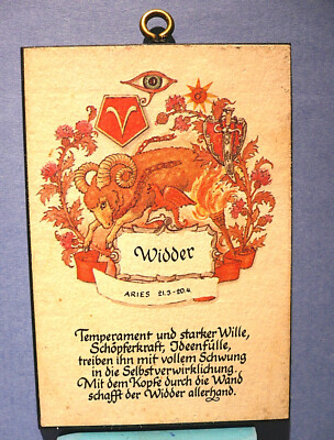 Sternzeichen '' Widder ''  ( Aries )  5 x 7,5 cm   / R 6-53-3