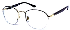 RAY-BAN RB6487 2905 Dark Brown/Gold Half Rimless Eyeglasses Frame 50-20-145