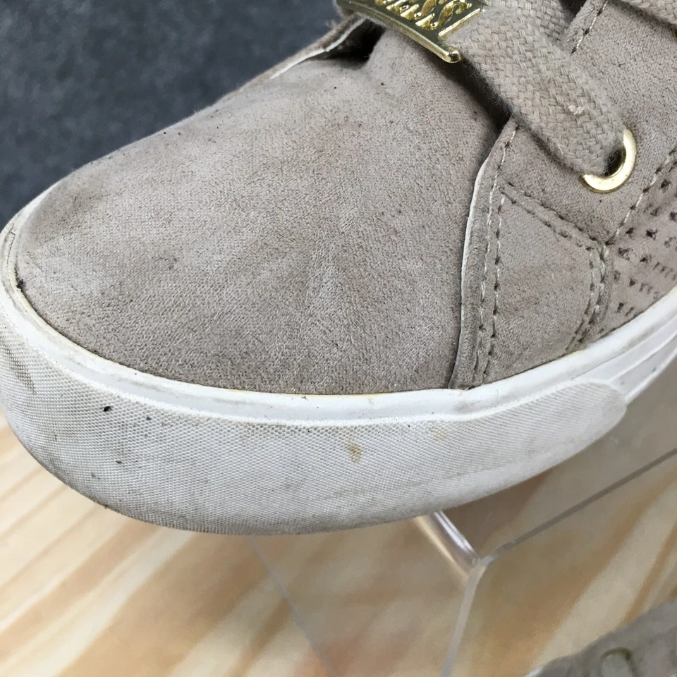 Guess Botas Mujer 10 M Perf Botines Cuña Tenis Beige Tela Con Cordones Foto 4 de 4