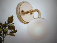 Uolfin Modern Globe Gold Wall Sconce Lighting, 1-Light Bathroom Vanity Light