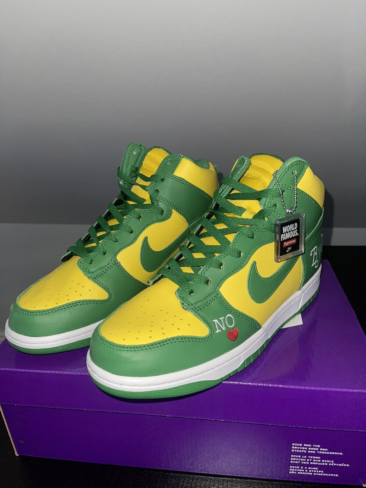 Supreme x Nike SB Dunk High 'By Any Means Brazil' Men Size 10