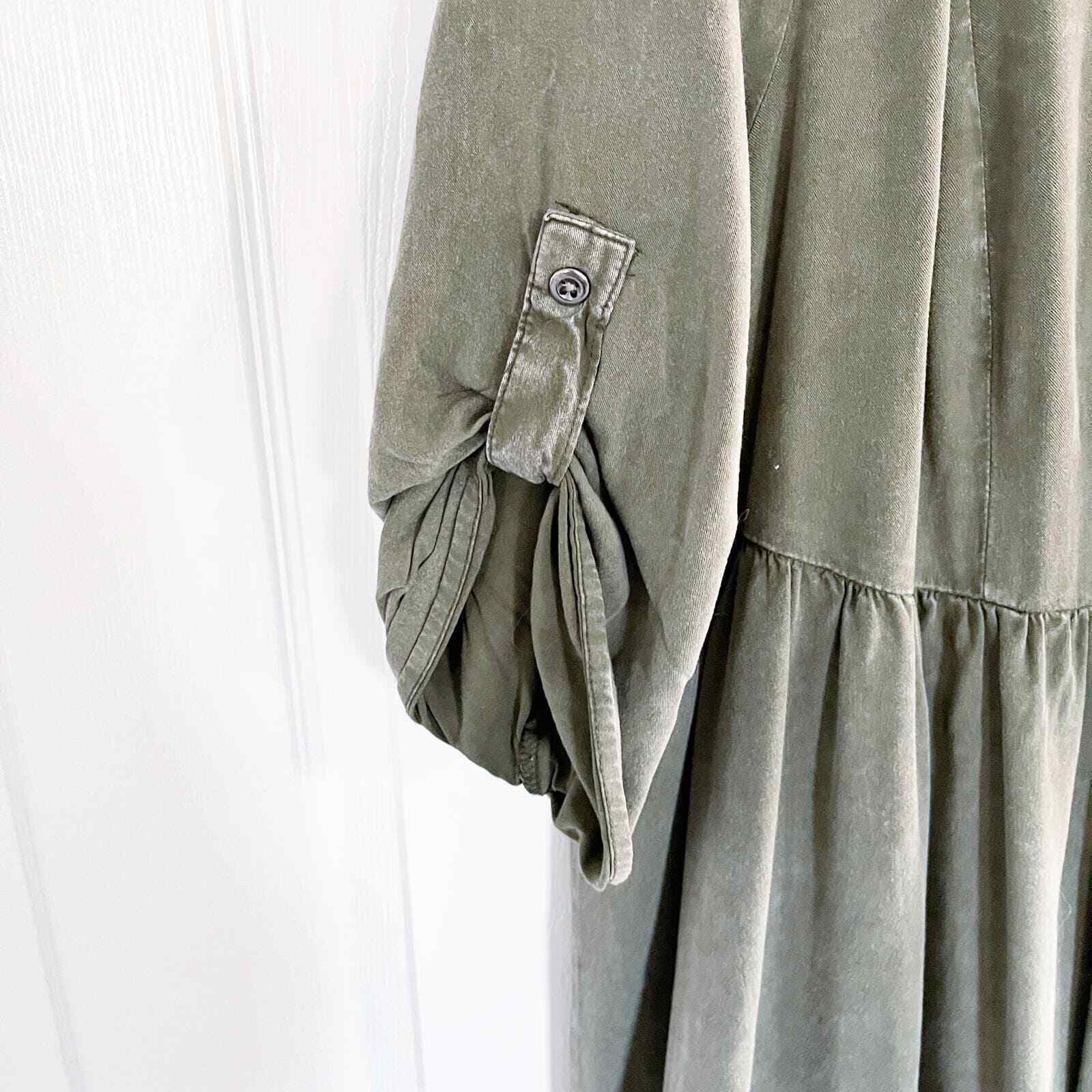 Torrid Olive Wash Challis Shirt Kimono in Dusty O… - image 6