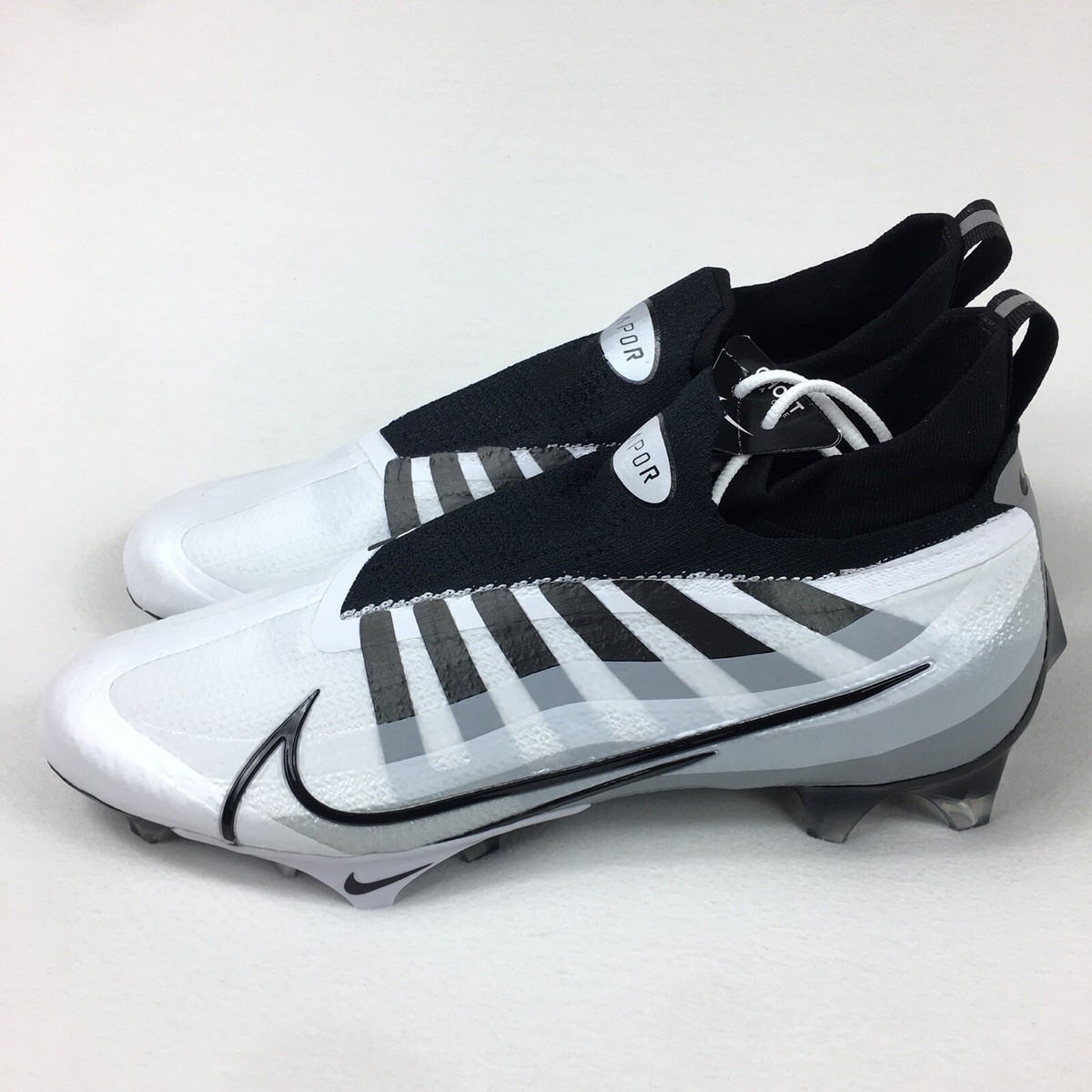 Nike Vapor Edge Elite 360 Flyknit White Black Football Cleats Mens 14 DQ3558-100 Nike Vapor Edge Elite 360 Football Shoes Cleats White Black  main image 2