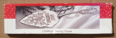 Wm Rogers Silver Plated Merry Christmas Pie Cake Server Serving Trowel Vtg 1996