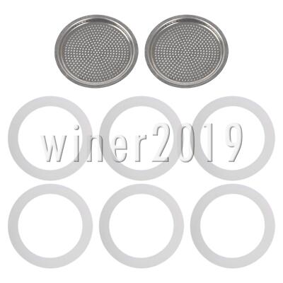 Seal Rings Replacement for Bialetti Coffee Machine 6 Cups with Filters Pack of 6