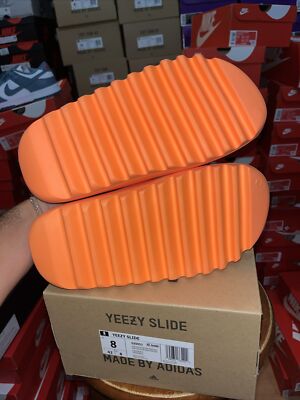 orange fake yeezy slides