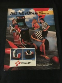 Konami Wec Le Mans 24 Video Arcade Game Flyer, 1986 NOS