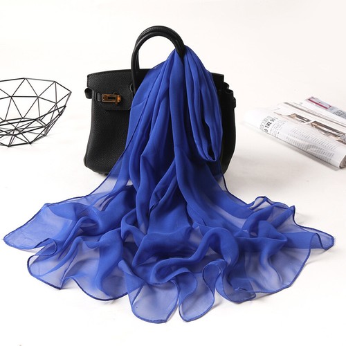 2025 Women Long Scarves Silk Wrap Shawl Chiffon Soft Scarf Thin Breathable Scarf - Picture 31 of 34