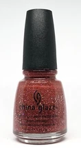 China Glaze nail polish Dynasty sheer tomato red jelly holographic glitter