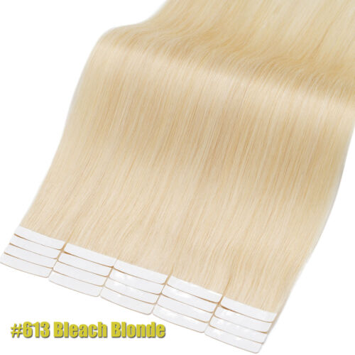 Invisible Tape in Hair Extensions 100% Remy Human Hair Skin Weft Balayage GREY M - Picture 87 of 106