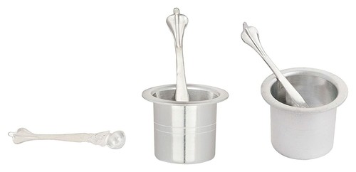 Silver Pooja Thali Set (Silver, Size : 11.8 Inch X 11.8 Inch X 1.9 Inch ) US - Picture 6 of 6