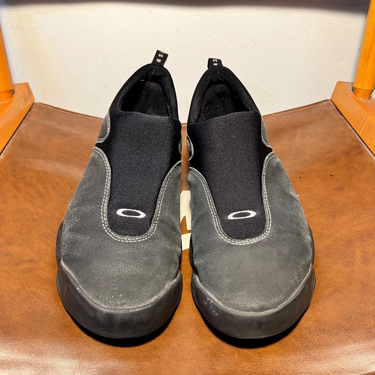 Vintage Oakley Factory Team Flesh Slip On Shoes Mens 11.5 Black Saw Teeth