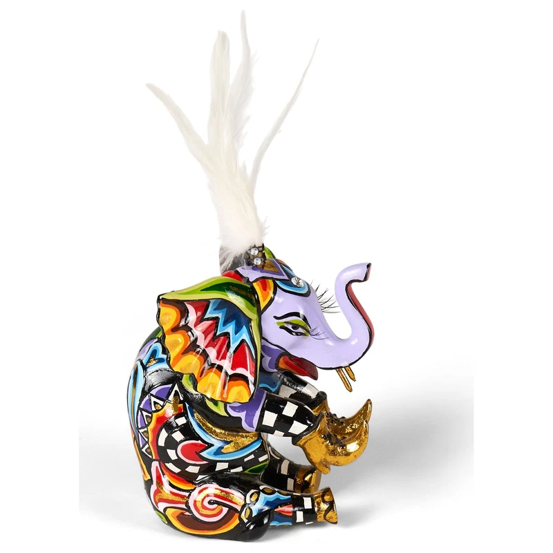 ELEFANTE Seduto Statua Scultura Tom's Drag 3001 Jumbo S Piume Pop Art Arredo, fotografia 3 di 9