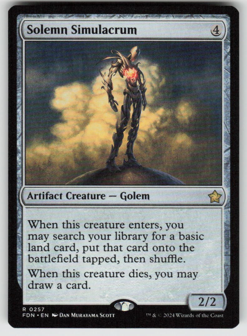Solemn Simulacrum Rare Foundations 257 MTG Near Mint