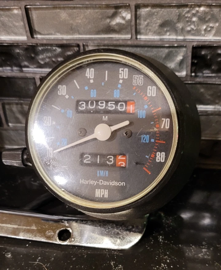 Harley Davidson HD OEM Vintage Tachometer Speedo Tach Speedometer Gauges Clocks - Image 3 of 4