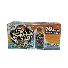5 Hour Energy Extra Strength Tidal Twist 1.93 oz Shots Sugar Free 10Ct Box Seal