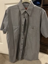 Red Kap Work Shirt Solid Color 2 Pocket Men's Industrial Uniform Short Sleeve M