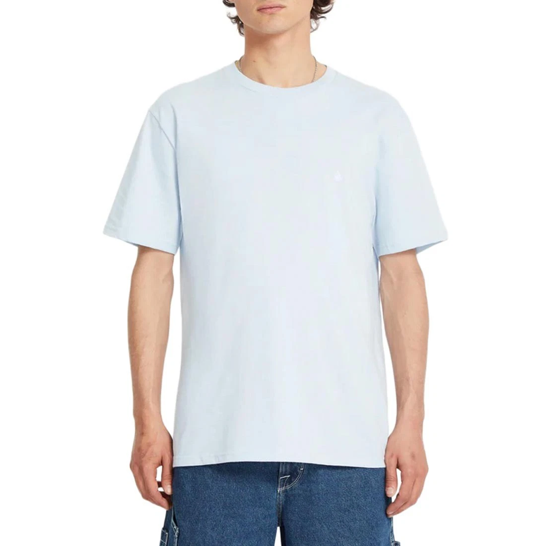 T-shirt Volcom Homme Bleu Taille M Col V Manches Courtes Séchage Rapide