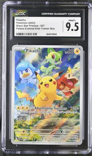 2023 Pokemon Pikachu Paldea Evloved ETB Black Star Promo 027 CGC 9.5