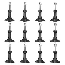 12 Pcs Aluminum Thumbscrew, Long Thumbscrew with Cap Double-Side with Nut, Black