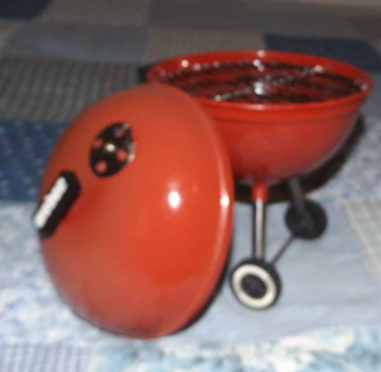 Weber коптильня Teleflora красный барбекю мини гриль с крышкой и решеткой 8 «x 6» бар-B-Que - Изображение 2 из 4