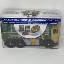 TMNT Collectible Lunchbox Gift Set 2-Movie Blu-Ray DVD Open Box