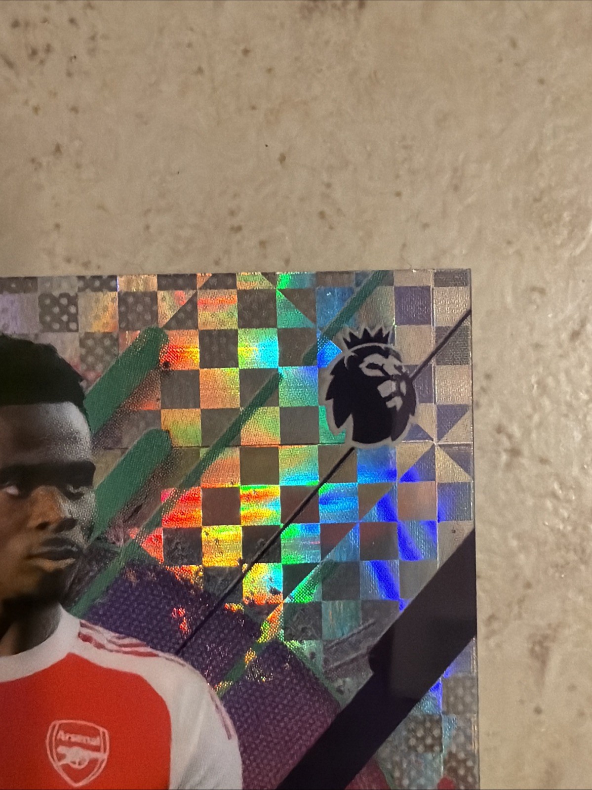 2025/26 Topps Finest Premier Bukayo Saka Checkerboard Refractor Uncommon view 3
