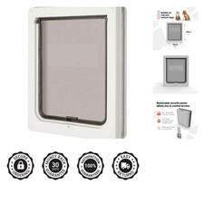 Weather-Proof Lockable Pet Door for Medium Dogs Large Cats - Easy Install