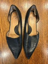 John Fluevog Women's Shoes Size 9 Black Leather Pointy D  Orsay Style Flats Used
