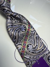NWT VERSE 9 MULTI COLOR PAISLEY STYLE PRINT SILK DESIGNS NECK TIE HANKY