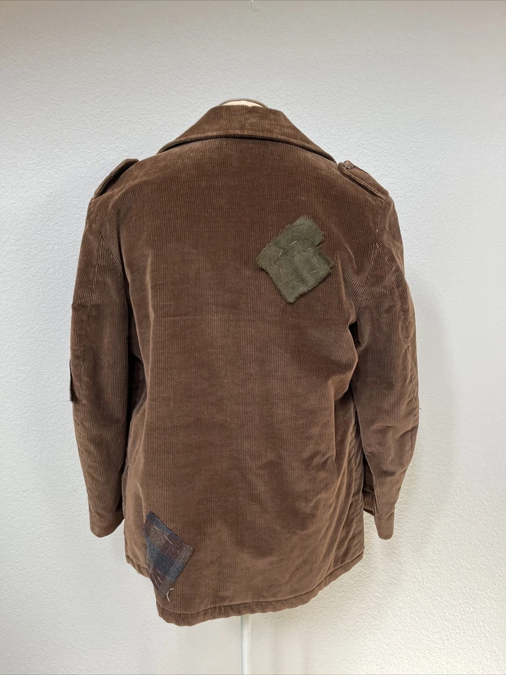 Chaqueta marrón pana años 50 para hombre violinista techo Annie Newsies L con parches sin hogar Foto 3 de 4