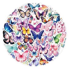 20Pcs Random Aesthetic Cute Colorful Butterfly Waterproof Stickers