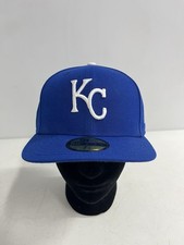 Kansas City Royals New Era 7 1/4 Fitted Hat Cap 59Fifty Blue On Field KC MLB