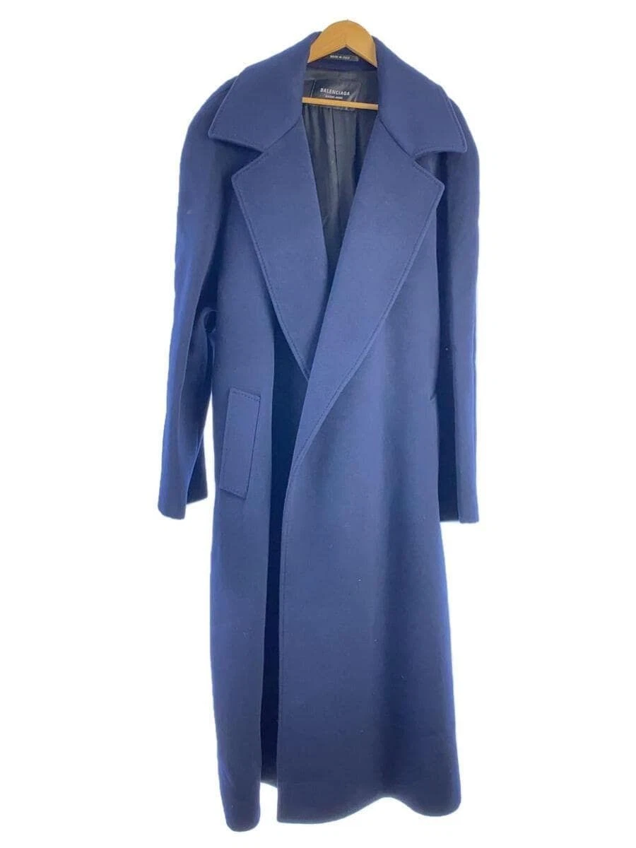 BALENCIAGA Altro Cappotto Raglan 44 Cashmere Navy Tinta Unita 72523TNU18 4100