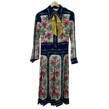 Gucci Floral Silk Dress Long Sleeve Size M with Long Length