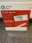 Commercial Electric 70 CFM  Bathroom Fan W/ Fluorescent Lighting White NIB